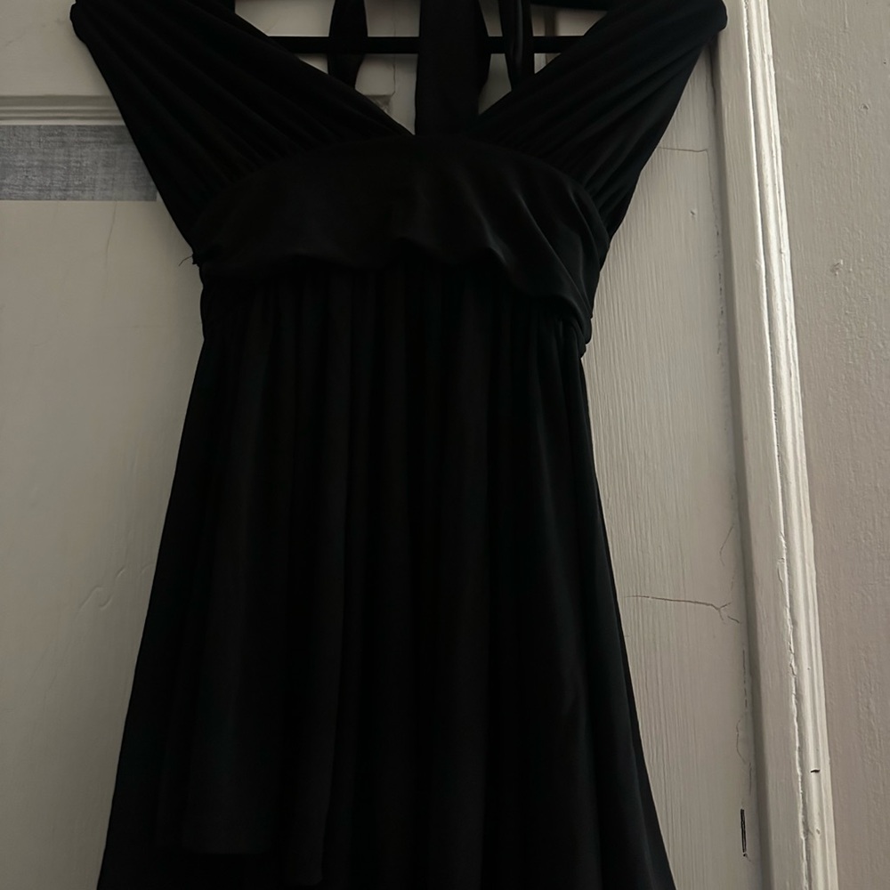 Black Cap Sleeve Strapless Dress